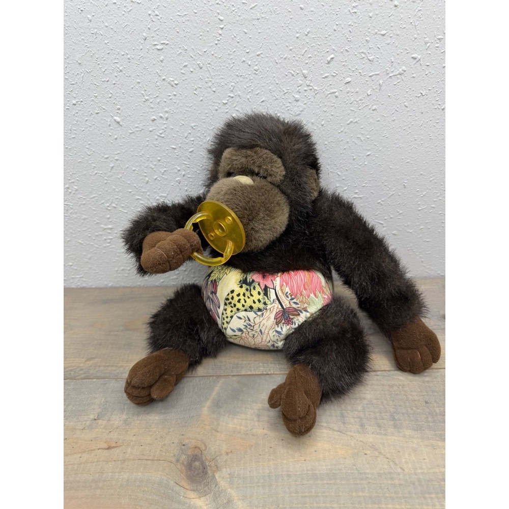 Plush Creations Inc Vintage Gorilla Pacifier Plush 11 Inch Stuffed Animal Ape